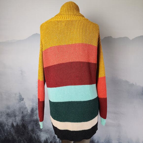 For the Republic Striped Multicolor Shimmer Knit Sweater | Women's Large - Picture 8 of 13